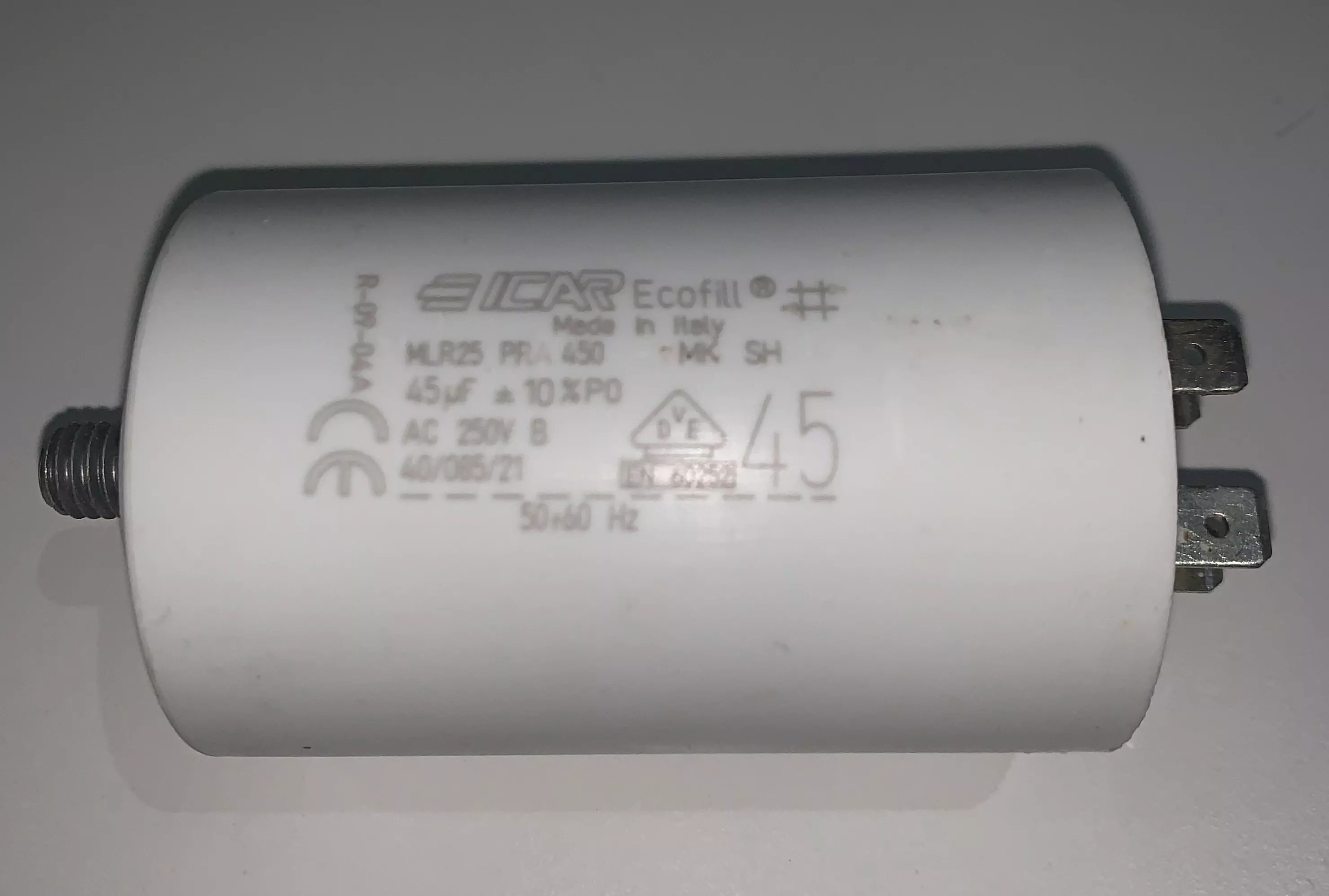 Icar Ecofill Motor Run Capacitor 45uf Tag Mlr25 250v
