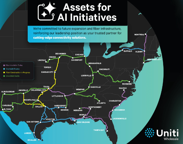 A Trusted Partner For AI Ready Fibre Builds Capacity Uniti Wholesale Map Final 