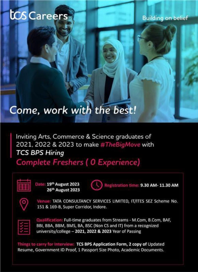Freshers: Tata Consultancy Services Walk-in Interview On 19th & 26th ...