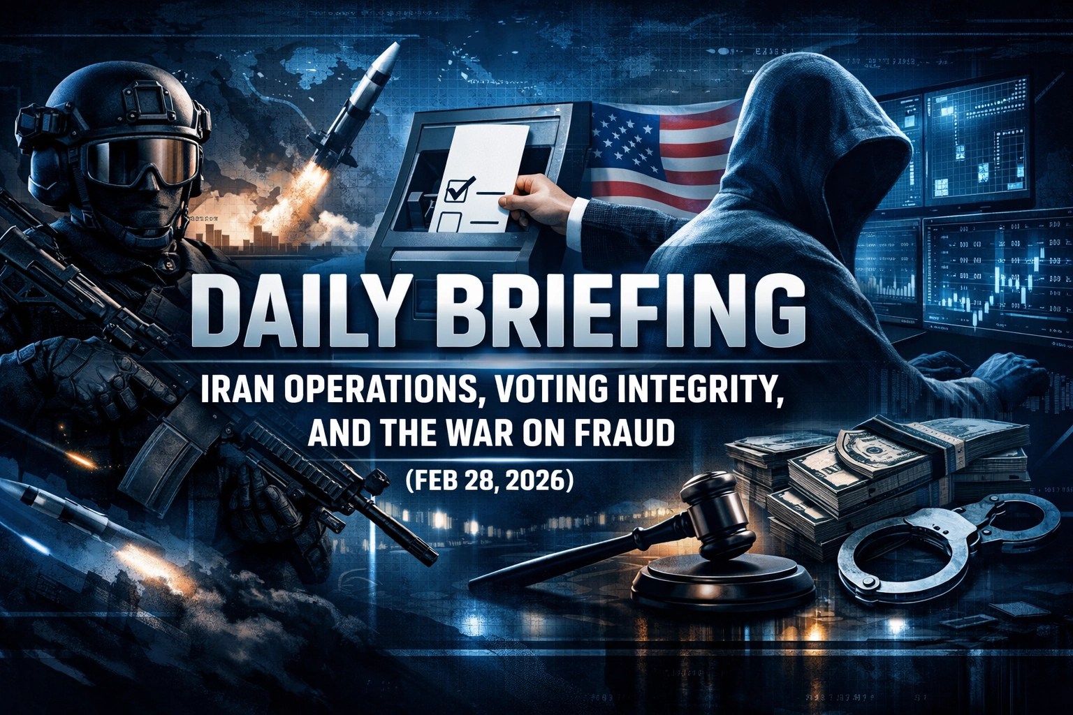 Daily Briefing: Iran Operations, Voting Integrity, and the War on Fraud (Feb 28, 2026)