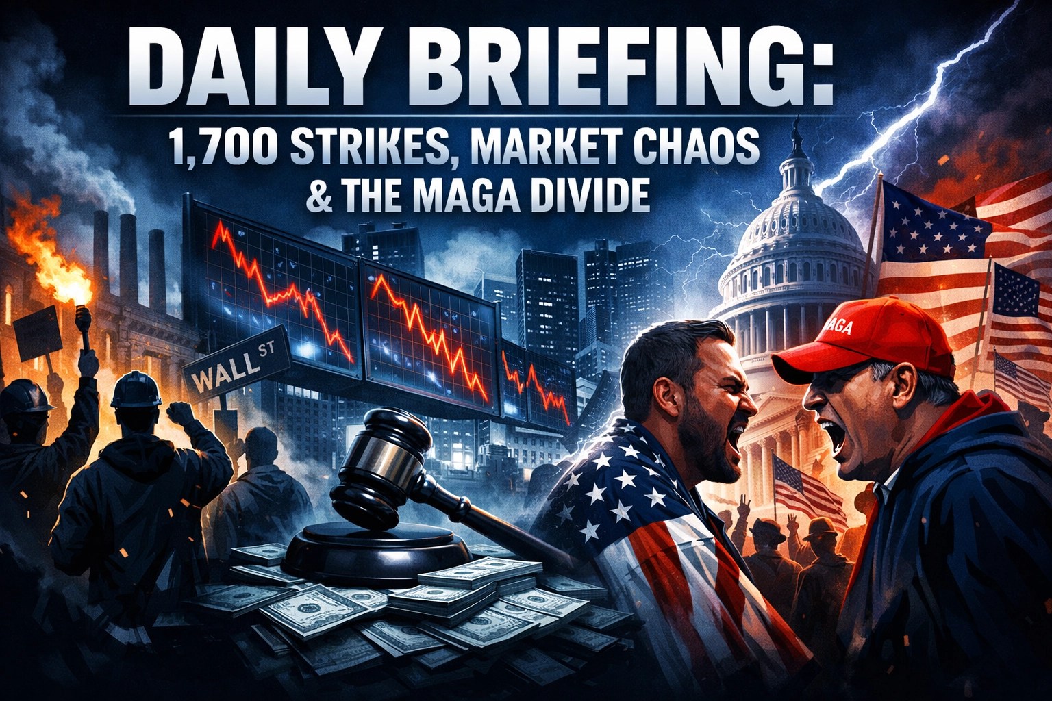 Daily Briefing: 1,700 Strikes, Market Chaos & The MAGA Divide
