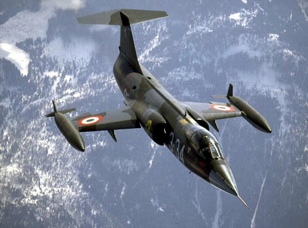 ** FILE ** An Italian Air Force F-104 fighter jet similair to one that crashed in the Netherlands, Thursday, May 2, 2002, is seen in this recent handout photo. The Italian jetfighter, which was sent to mark the jubilee celebaration of the Dutch 312 squadron, crashed on landing at a Dutch air base outside the northern town of Leeuwarden. (AP Photo/Aeronautica Militare Italiana, HO)