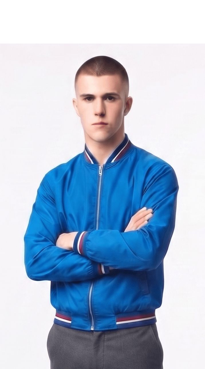 5308.- 𝗙𝗥𝗘𝗘 𝗦𝗛𝗜𝗣𝗣𝗜𝗡𝗚 𝗧𝗢 𝗨𝗞 & 𝗘𝗨 .- Vintage Mod Bomber Jacket, Lightweight Nylon, Electric Blue .Size Large .Labeled 42.