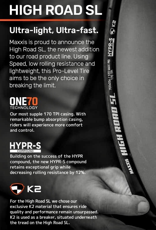 Maxxis High Road Reifen – Clincher, 700x25C, Wettkampfreifen Mit HYPR Compound