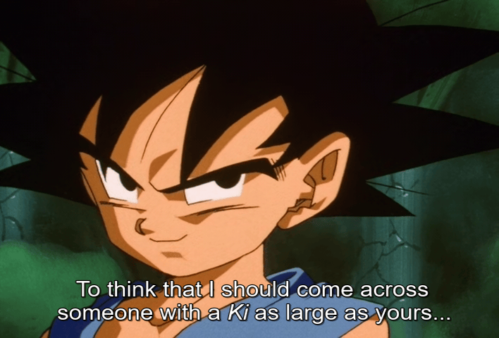 Goku speaking to General Rilldo in Dragon Ball GT episode 19