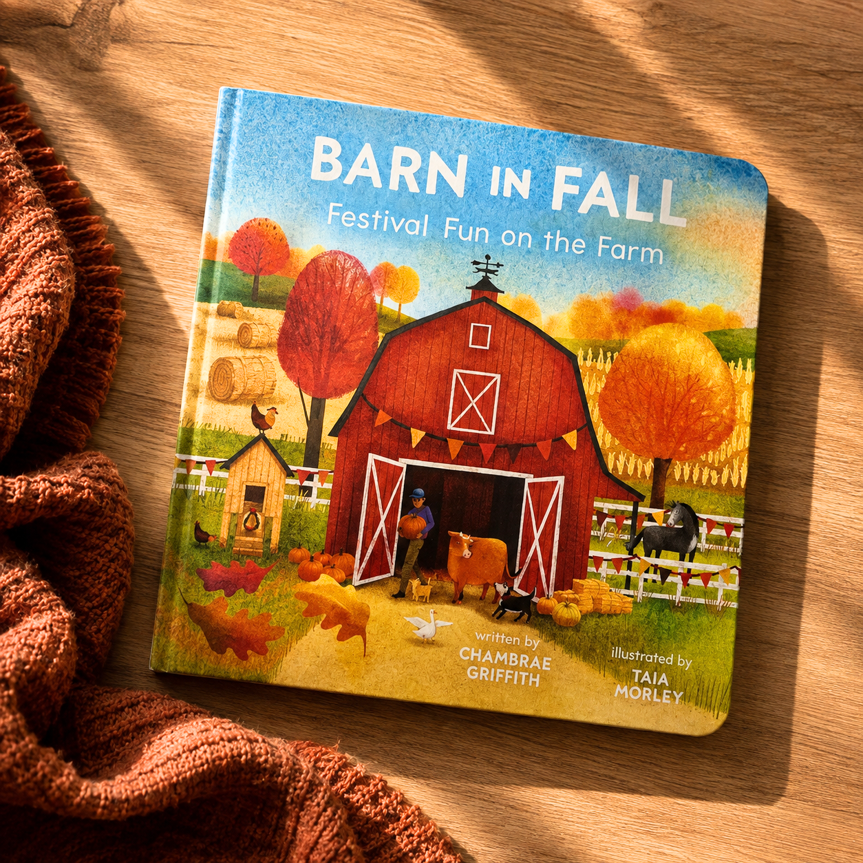 Barn in Fall children's book about farms, pumpkins and fall festivals