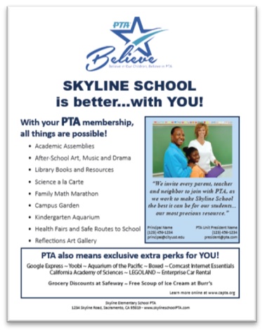 Customizable Membership Flier California State Pta