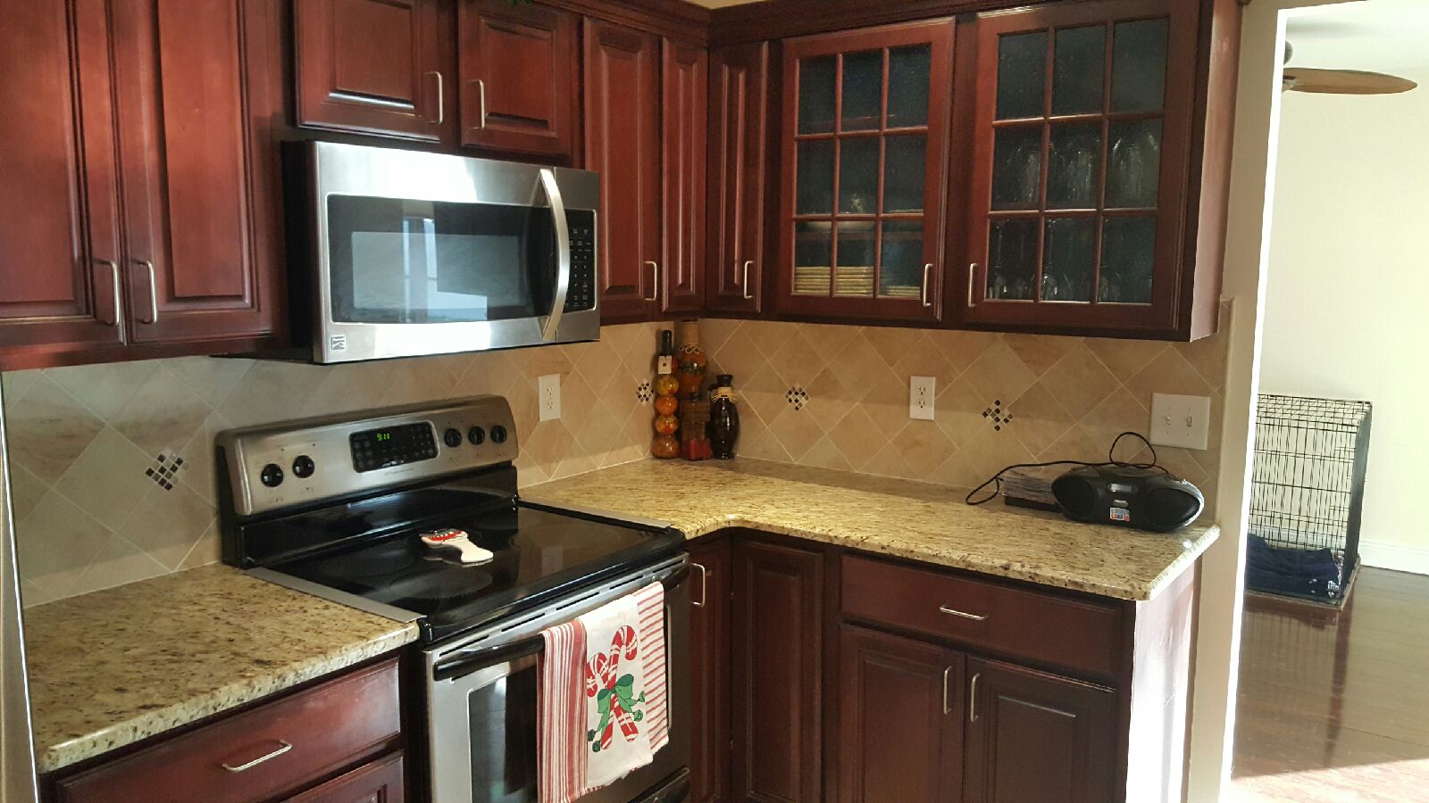 Tile backsplach done by Joe