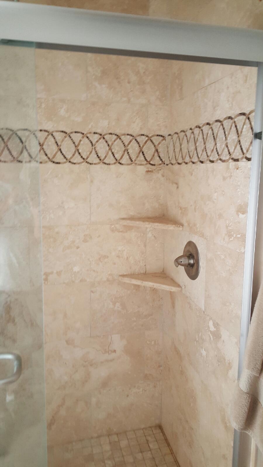 New stone tile shower
