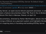 Bitcoin Payment Processor Btcpay Server To Debut Origin Story