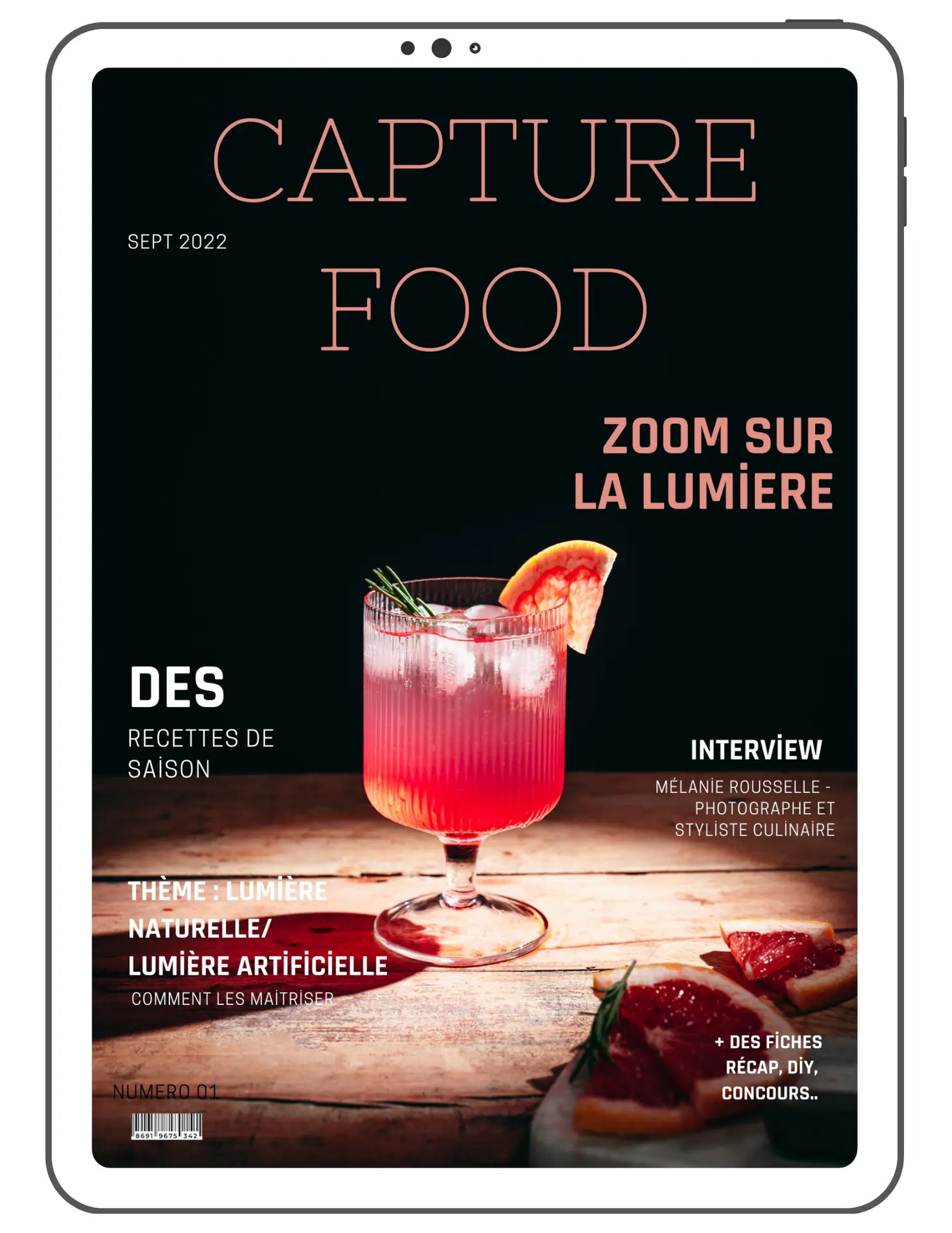 magazine 1 capture food photographie culinaire thème lumière naturelle et artificielle