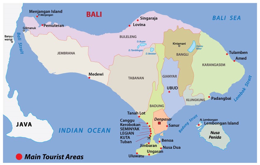 7 Bali Maps Bali On A Map By Regions Tourist Map And More Bali Map 