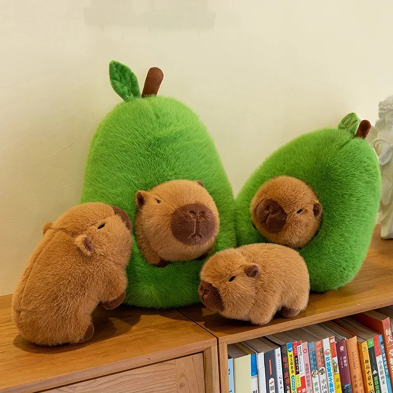 CapyNest – Cozy Capybara Plush with Avocado Hut | Soft & Cuddly Pillow Toy - Image 2