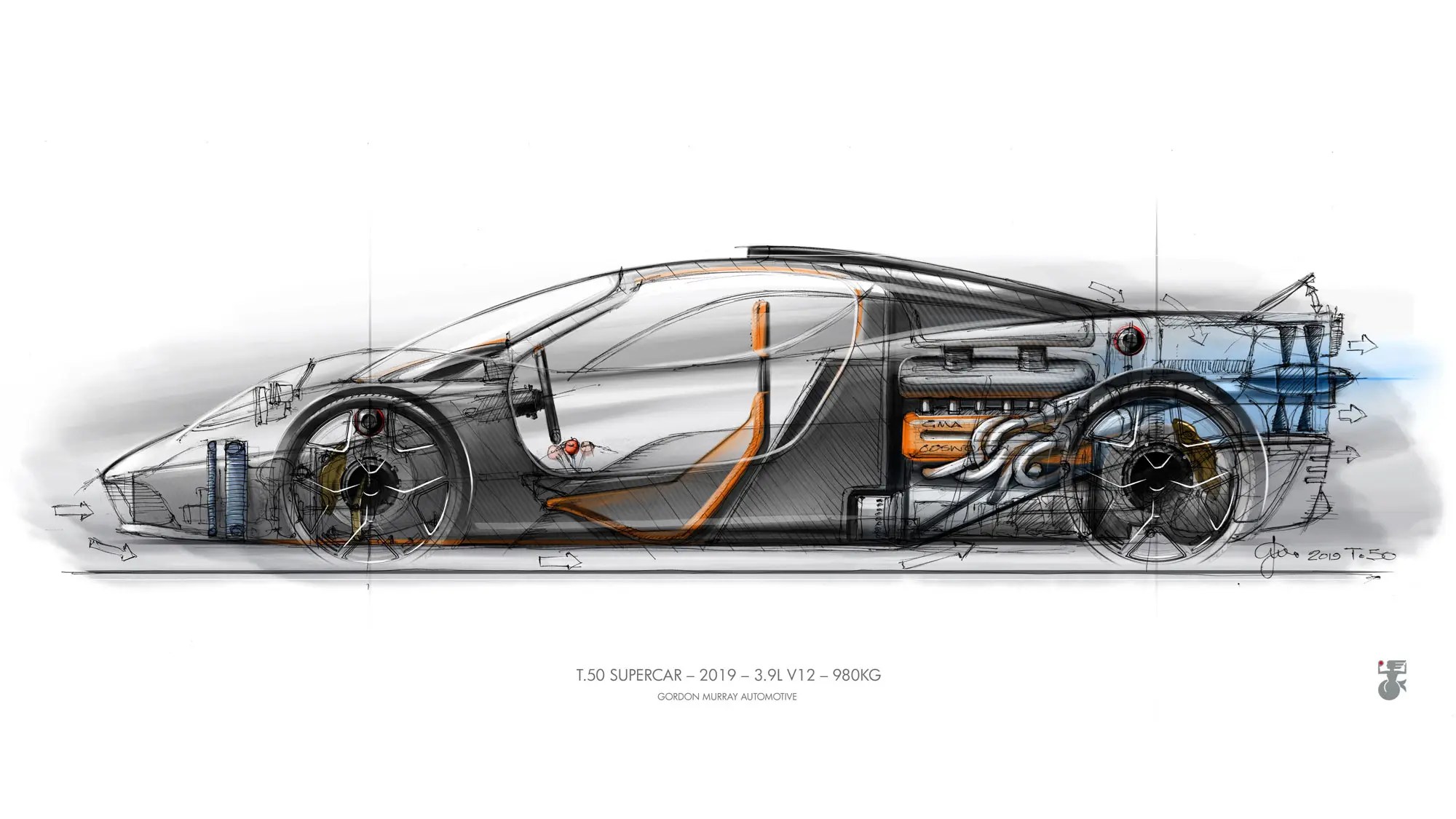 T 50 Gordon Murray S 650bhp 980kg Mclaren F1 Successor