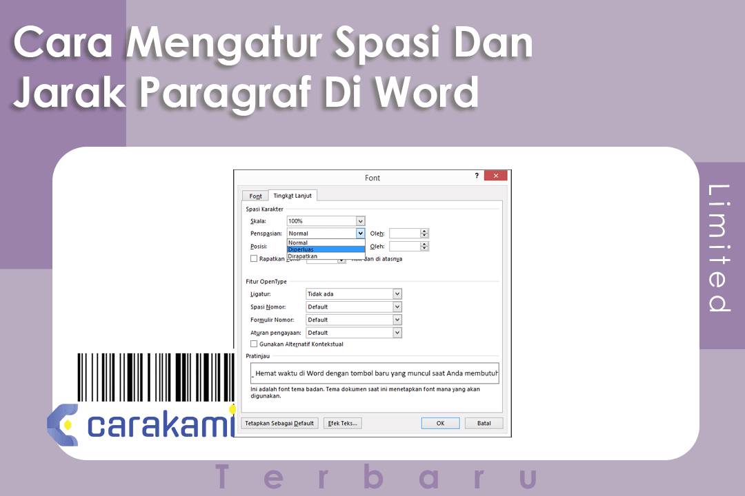 Cara mengatur spasi dan jarak paragraf di word 2010, 2013 & 2016