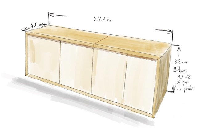 Croquis procreate buffet suspendu