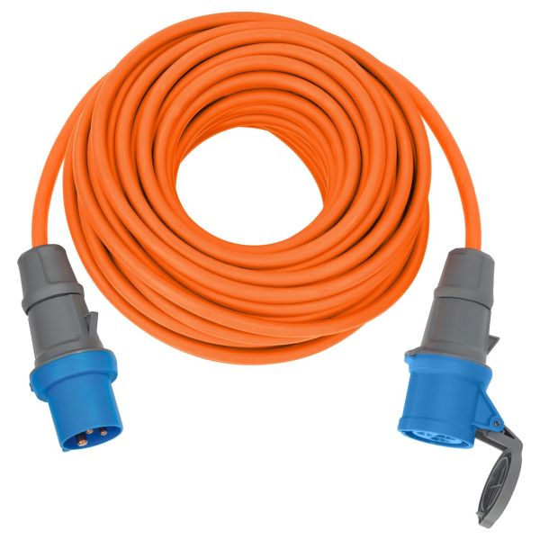 Brennstuhl Adapterkabel CEE Verlängerung 25m orange