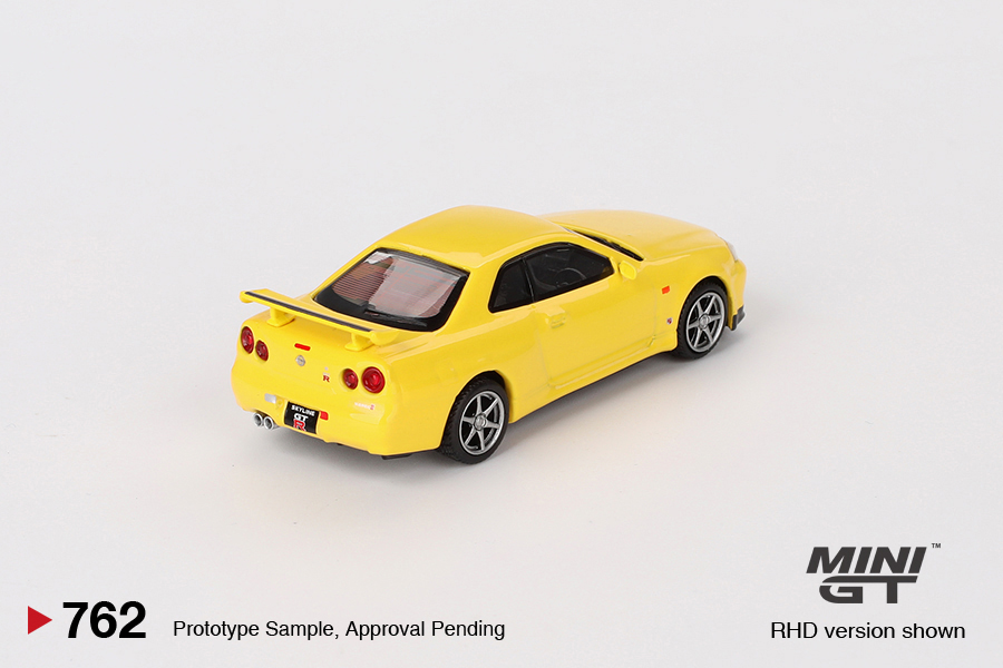 Nissan Skyline GT-R R34 V-Spec (Yellow) | 1:64 MiniGT MGT00762-R