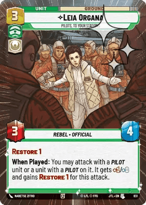 831 Leia Organa Pilots, To Your Stations (Hyperspace Foil)