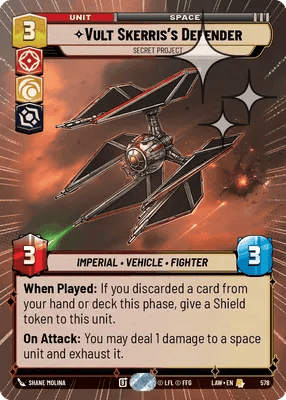 578 Vult Skerris's Defender - Secret Project (Hyperspace Foil)