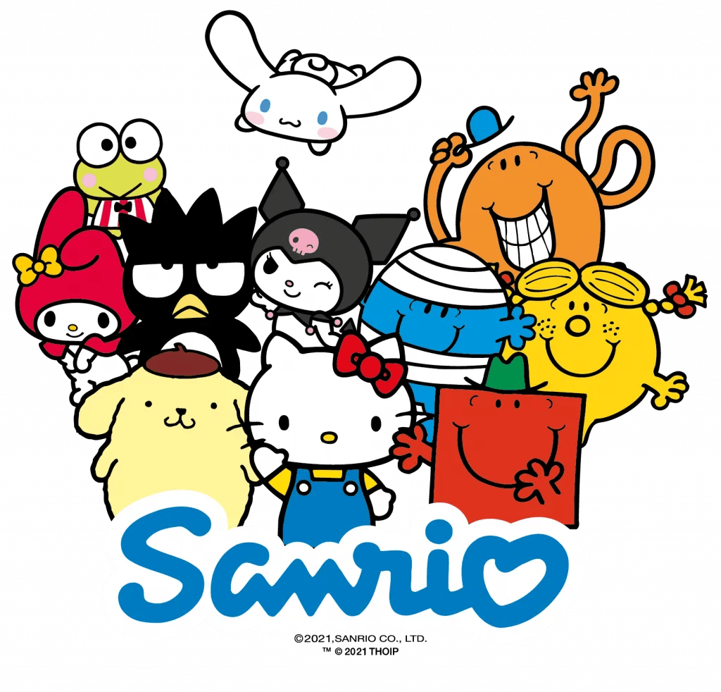 Sanrio trading cards collection showing Hello Kitty and Kuromi holographic rare cards