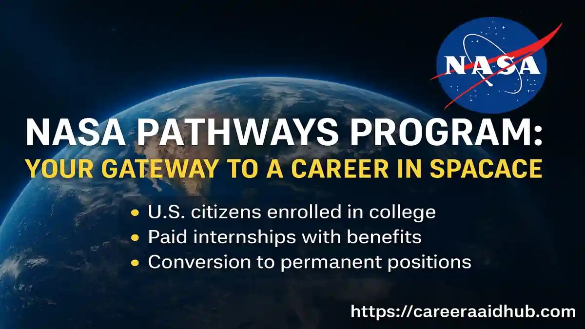 NASA Pathways Internship Program guide showcasing eligibility, application process, benefits, and career opportunities for students and graduates