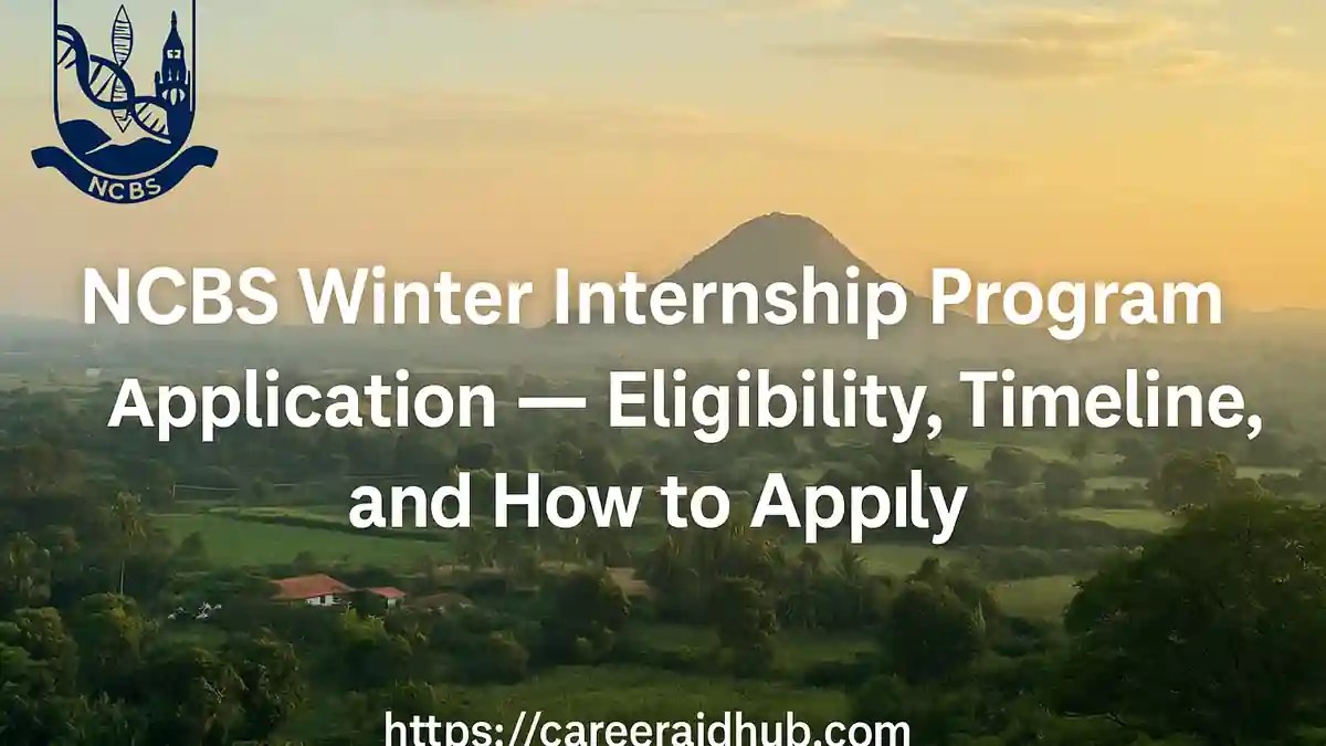 NCBS Winter Internship 2026–27 research programme in Bengaluru with funding and accommodation for selected students.
