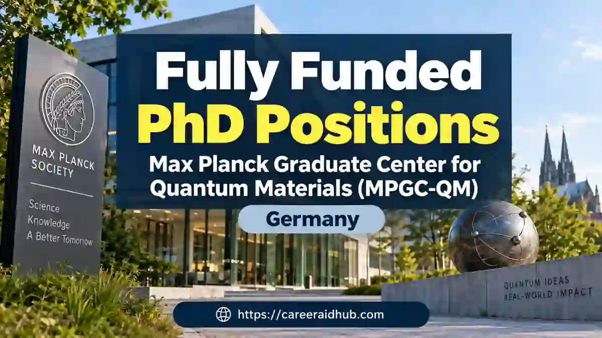 Fully funded MPGC-QM PhD positions in quantum materials for international graduates at Max Planck Institutes.