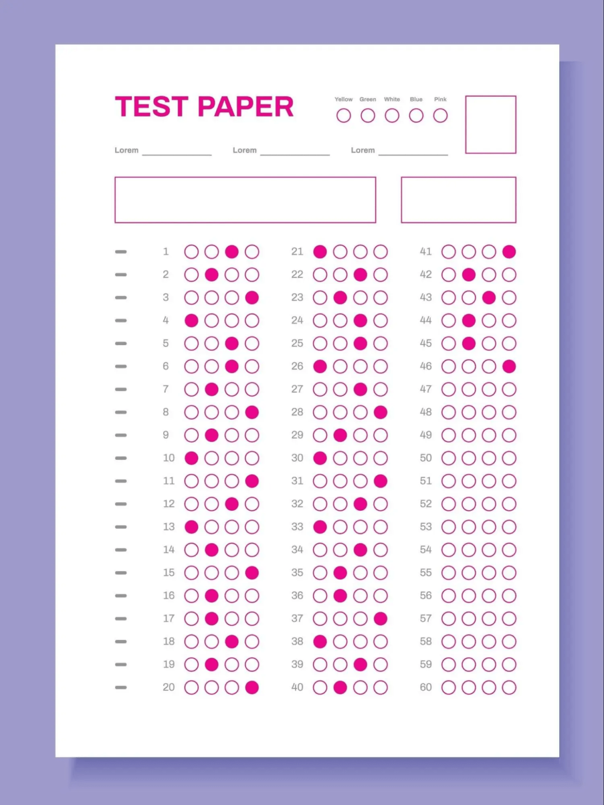 Sample image of an OMR Sheet.