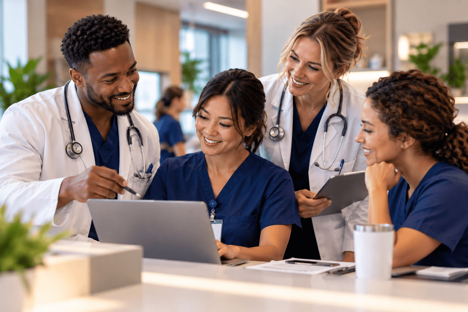 Healthcare professionals working together
