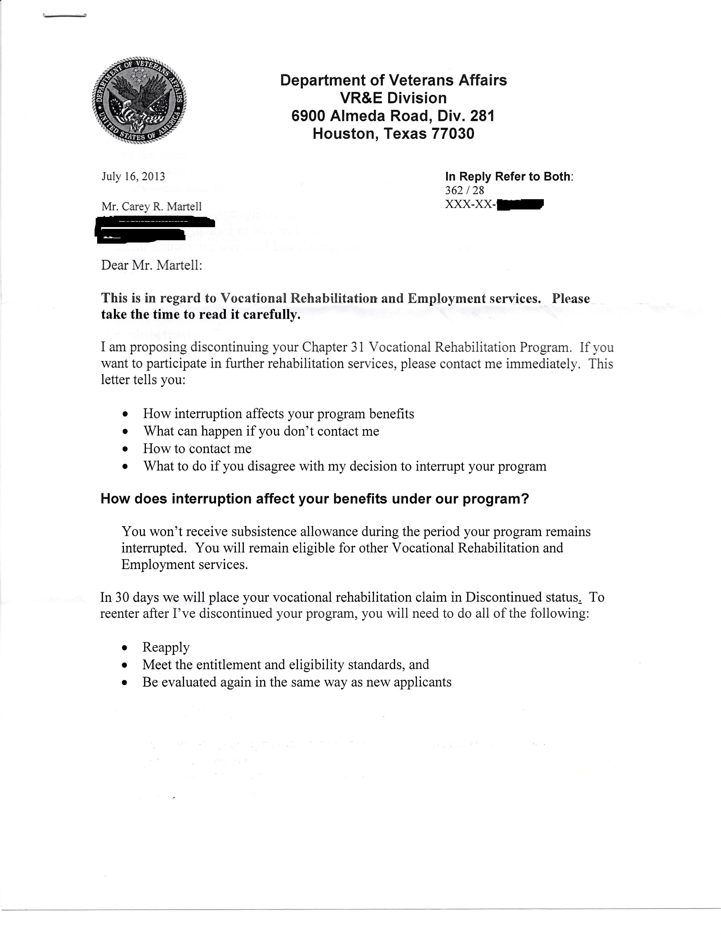Va Eligibility Va Eligibility Letter Disability