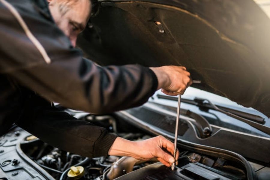 Yellow fluid leaking from car