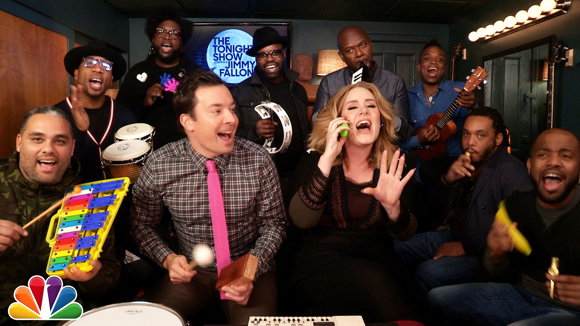 Adele Joins Jimmy Fallon and The Roots To Perform “Hello” With Classroom Instruments