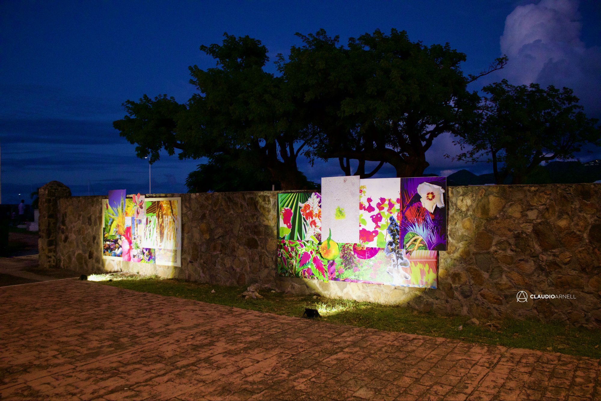 Claudio Arnell, Digital Flowerwall at the cemetary, 2019
