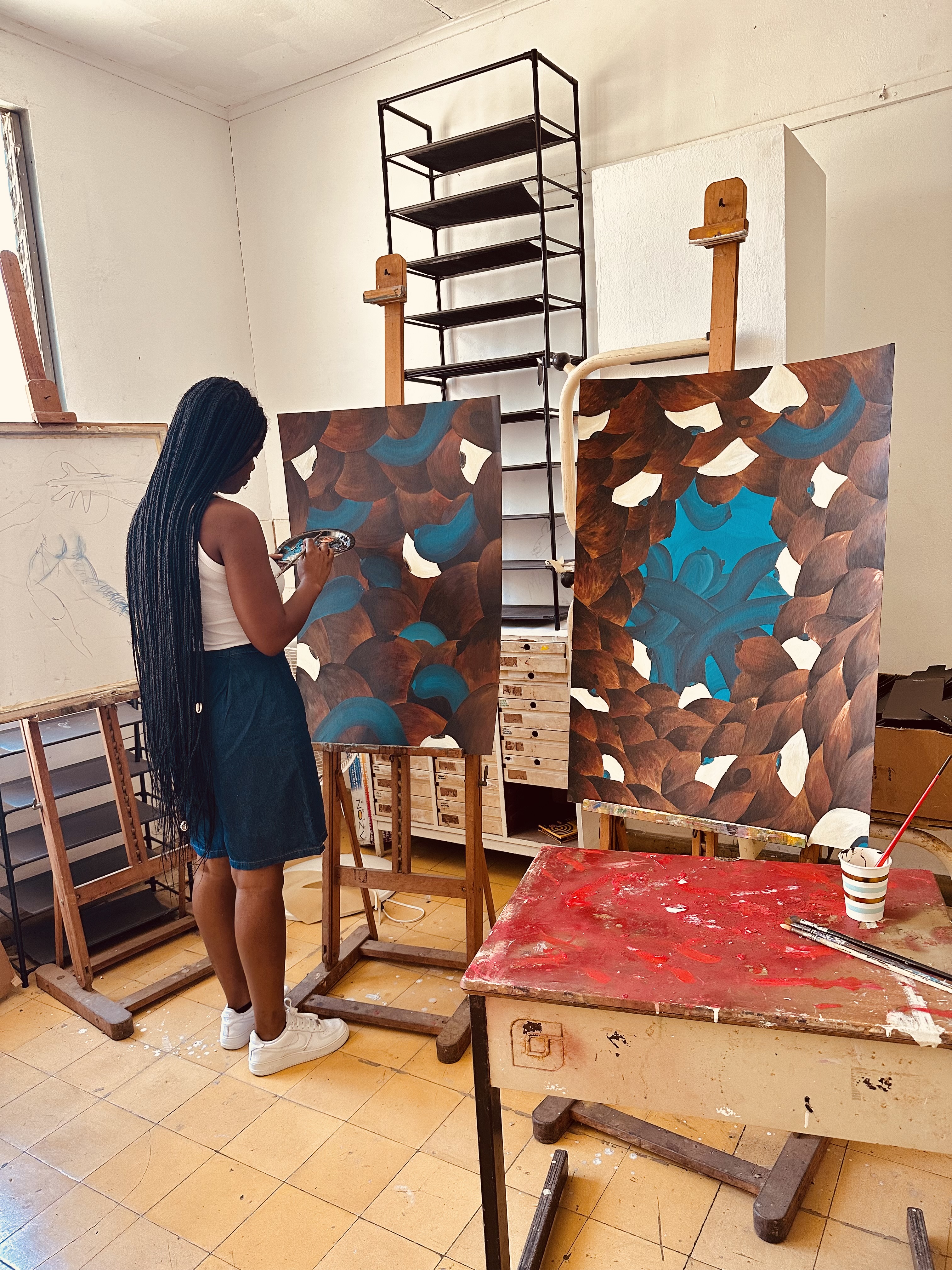 Shamika in the studio