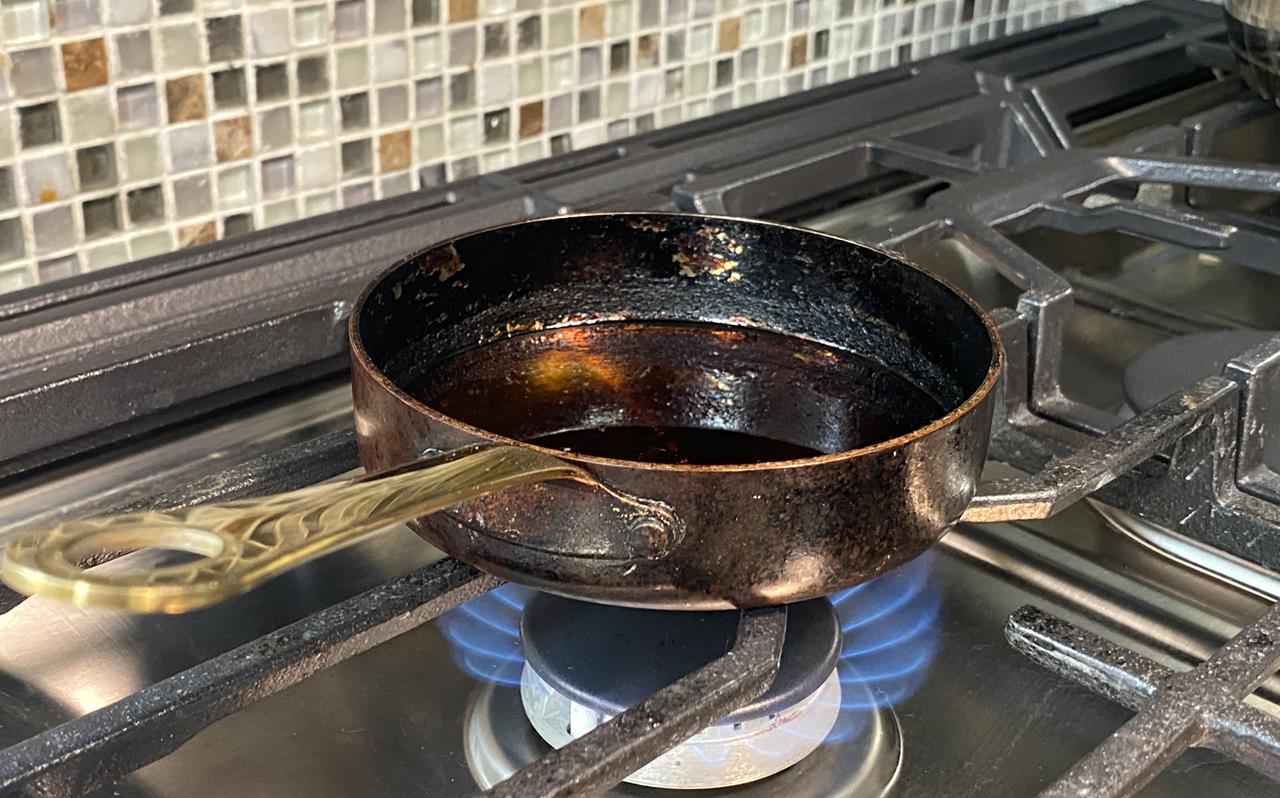heated olive oil in a pan