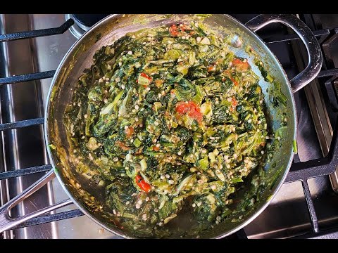 Bhagi   Spinach With Okra | CaribbeanPot.com