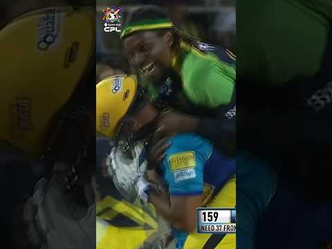 Chris Gayle’s GAME-WINNING wicket and BRILLIANT celebration! 😂