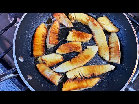 Fry roasted & fried Breadfruit | CaribbeanPot.com