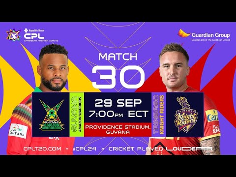 LIVE | Guyana Amazon Warriors vs Trinbago Knight Riders | CPL 2024
