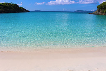 caribbean beach image on small popup