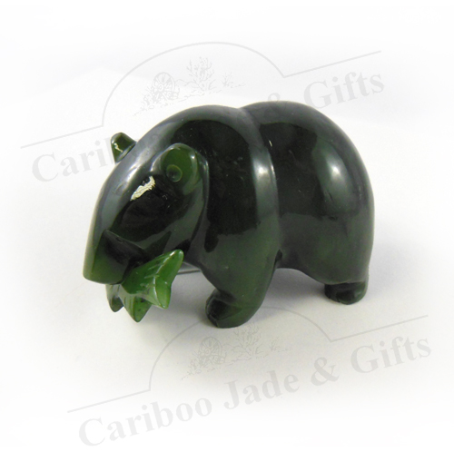 BC Jade Walking Bear with Fish - Cariboo Jade & Gift Shop