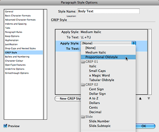 The code for alpha is the one you want. Indesign Grep Styles 2 Changing The Format Of Numbers Using Grep