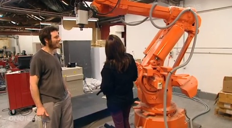 Designers use a 3D printer to create props for production of The Hobbit