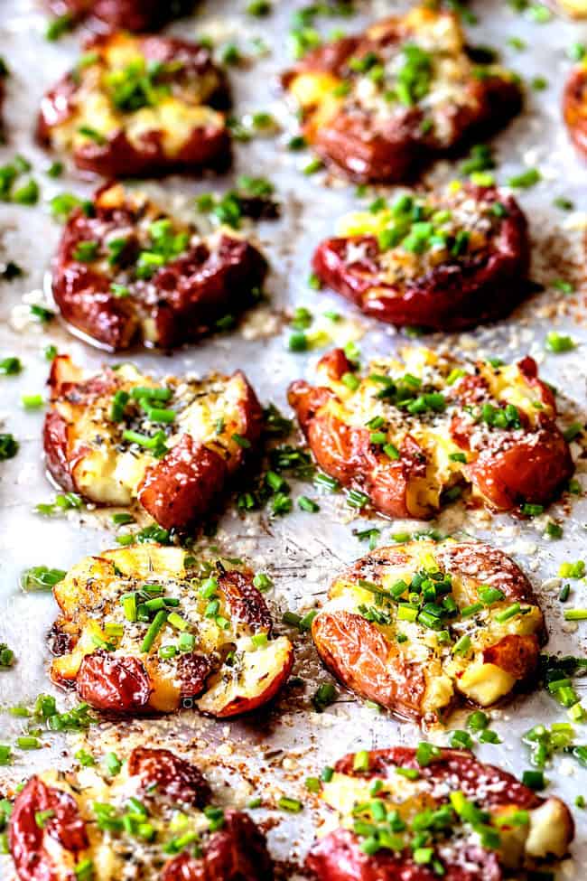 Garlic Parmesan Smashed Potatoes