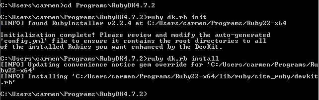 Ruby Development Kit Installation