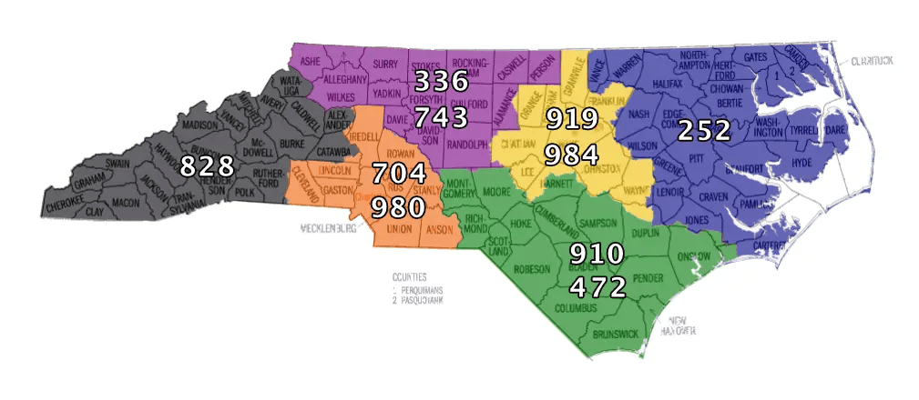 Zip Code Map For North Carolina 27455 Buy Zip Code Map Of North Nc Area Code Map.webp