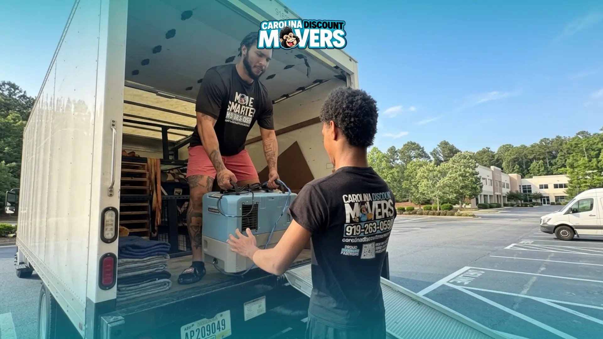 Realtor coordinating professional movers during a residential move in Raleigh, NC