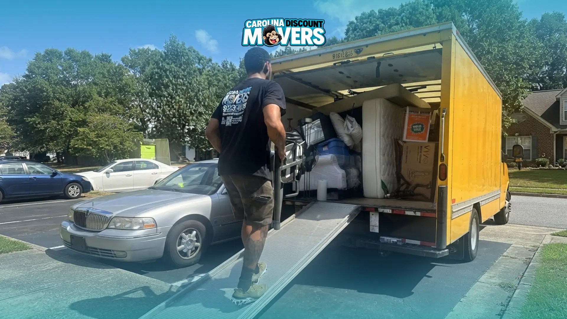 Realtor helping clients coordinate with professional movers during a residential move