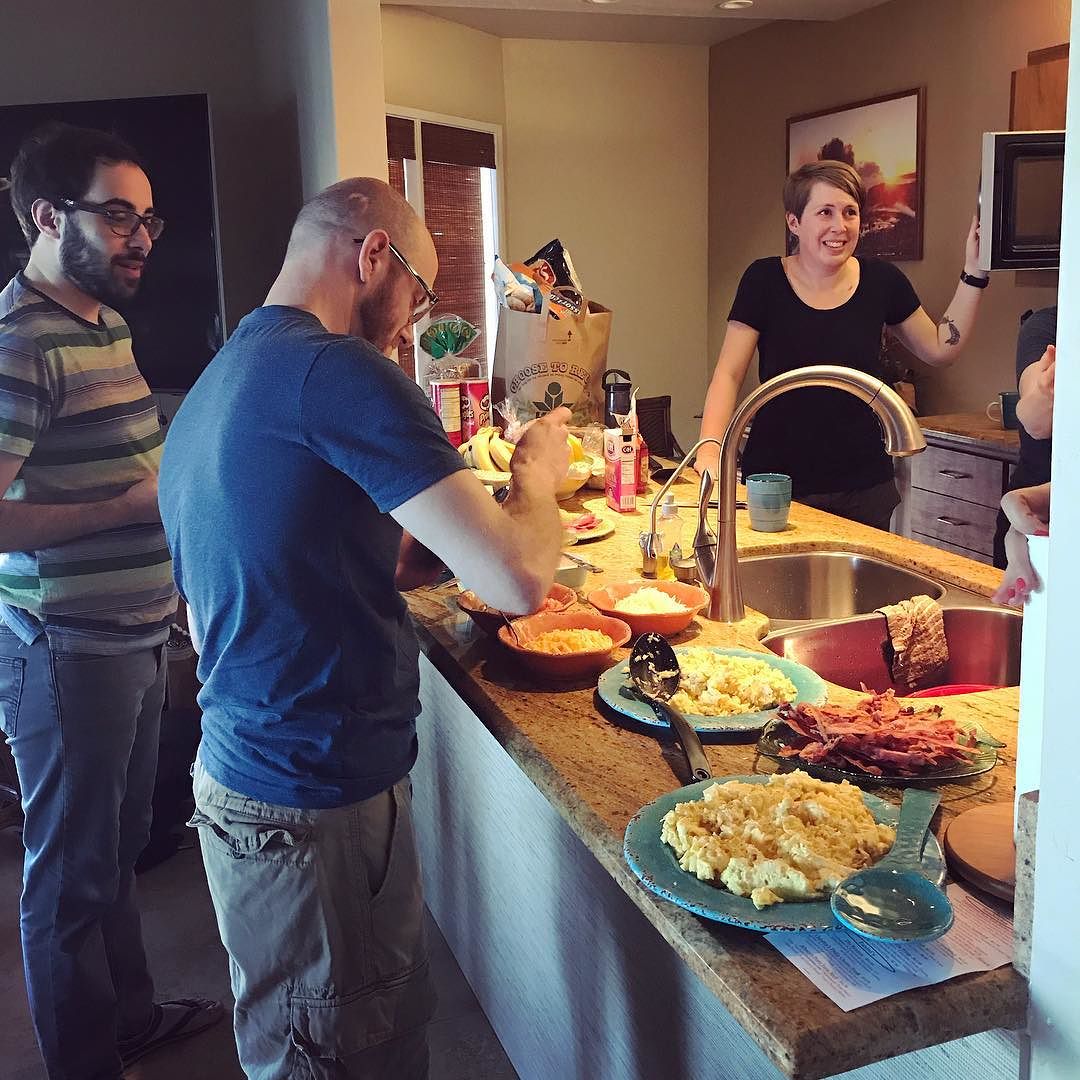 Breakfast buffet courtesy my talented colleagues. – Hi, I'm Caroline.